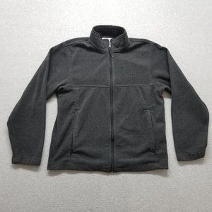 Columbia‎ Jacket Mens Medium Gray Pockets Zip Logo Fleece Sweater